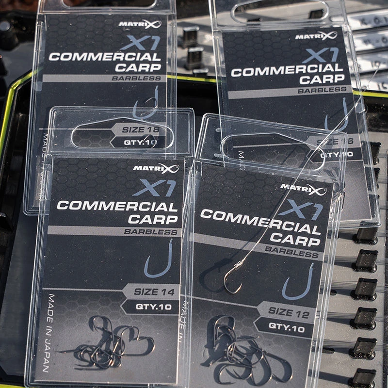 Matrix X1 Commercial Carp Barbless Spade End Hooks